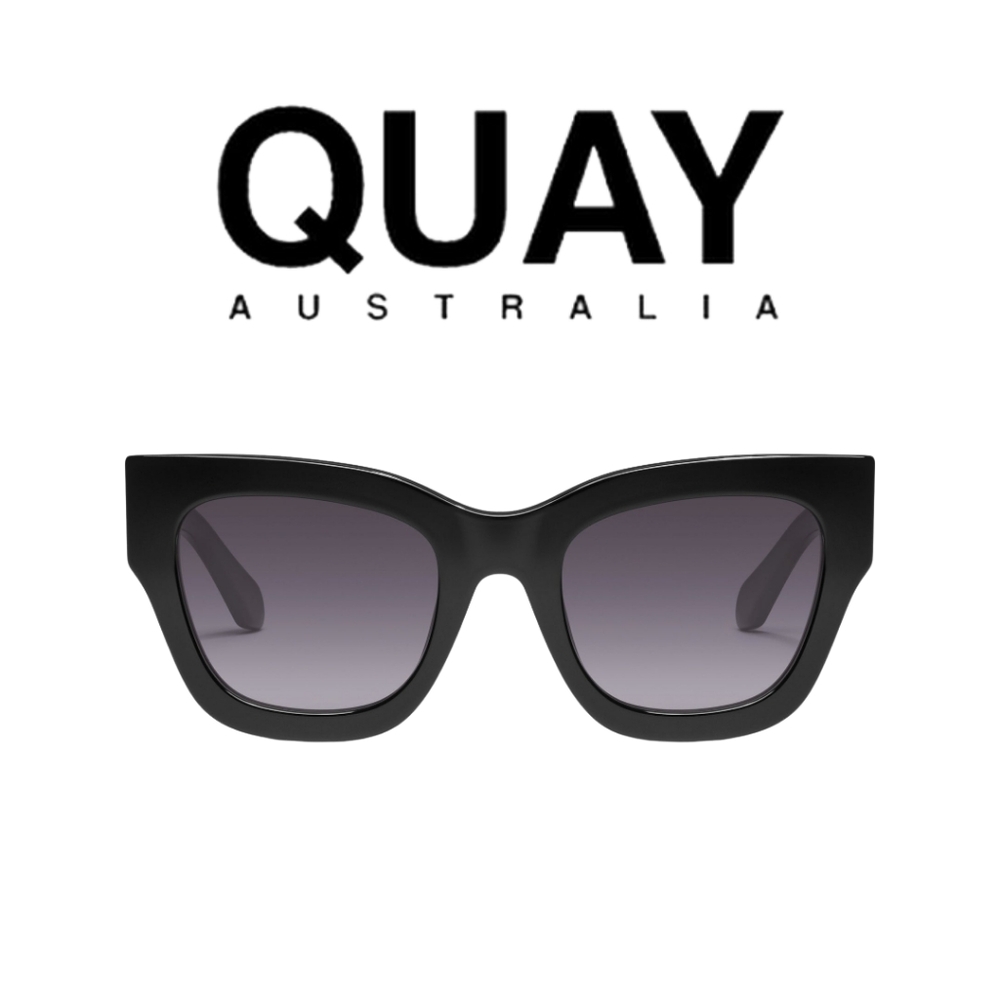 QUAY AUSTRALIA 🖤 By The Way Sunglasses- Black, Smoke - Picture 1 of 4